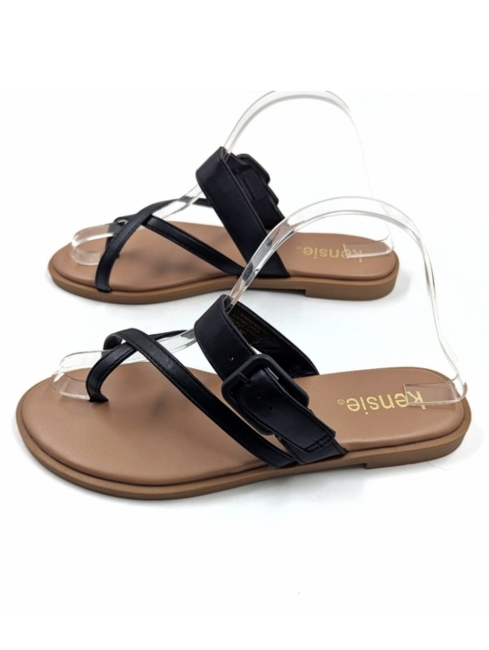 KENSIE Mandy Vegan Leather Strappy Slides Sandals Sz 7.5 NWOB
